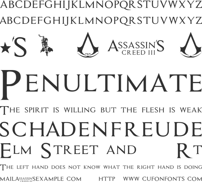 Assassin$ font preview