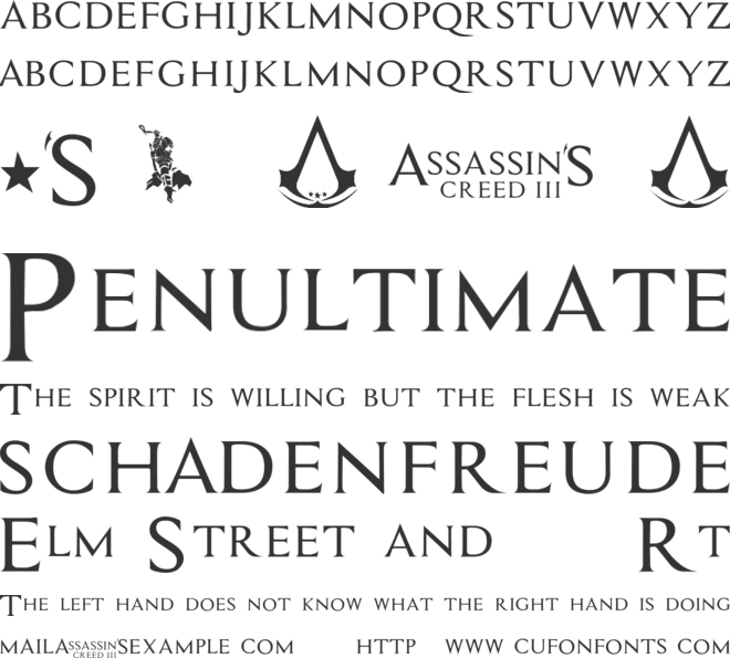 Assassin$ font preview