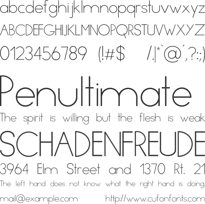 Minimal font preview