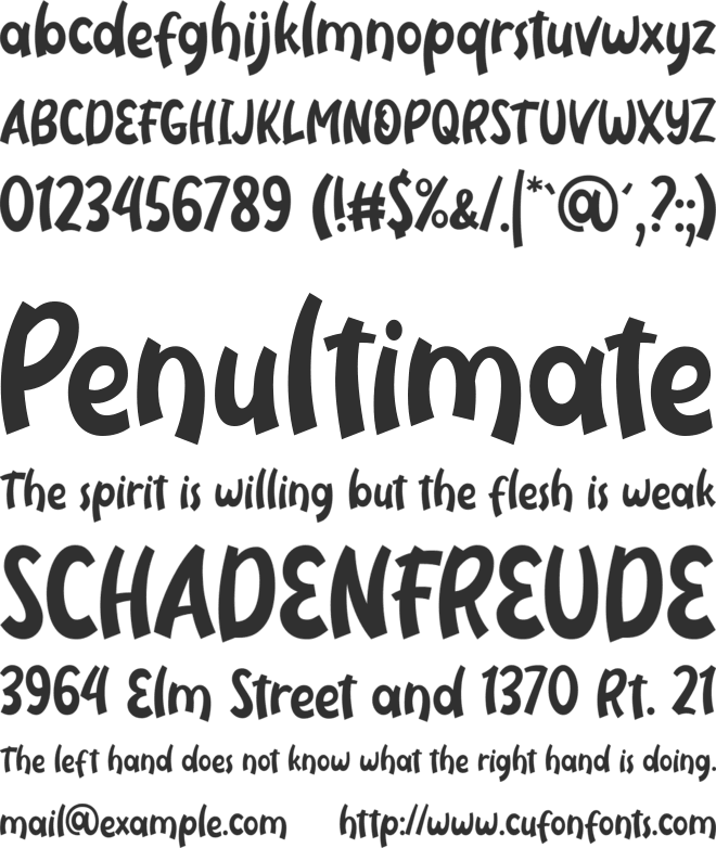 Neigfriste font preview
