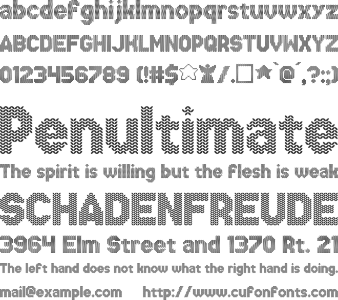 Xmas Sweater Stitch font preview
