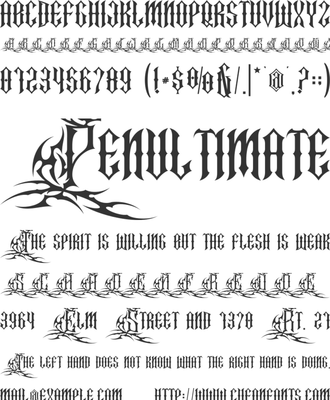 Crucifer - Personal use font preview