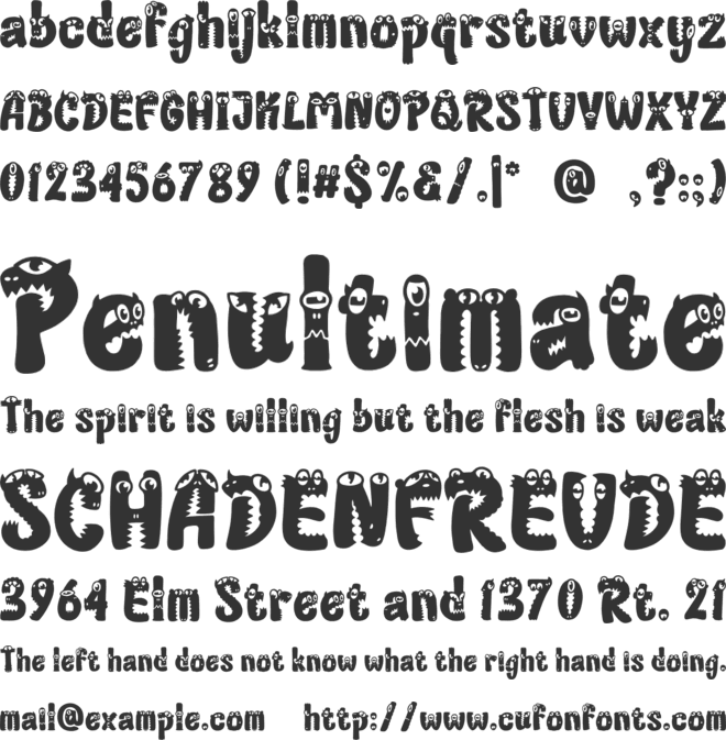 Monstroo font preview