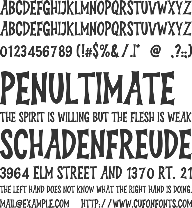 Pizzalia font preview