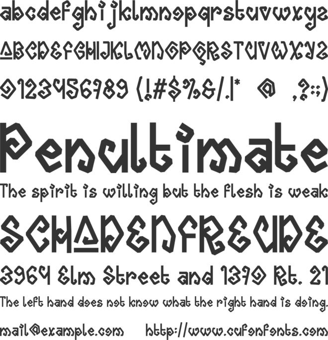 Palmera font preview