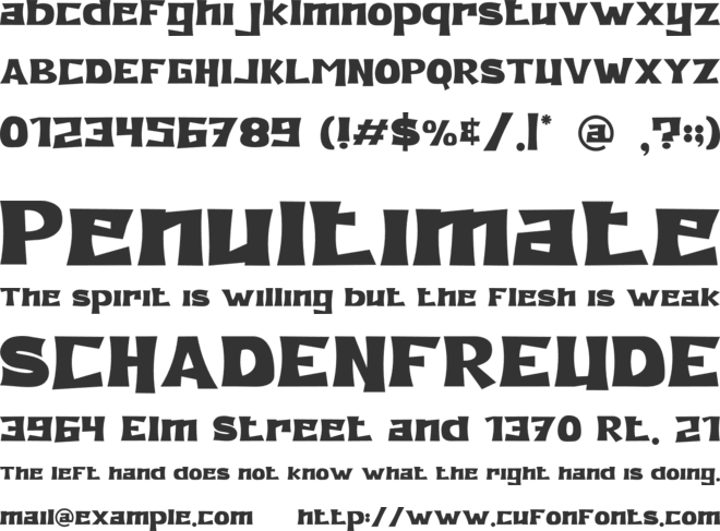 Olana font preview