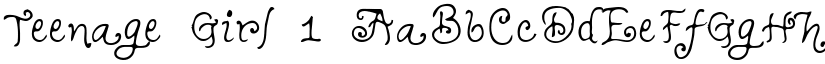 Teenage Girl 1 font