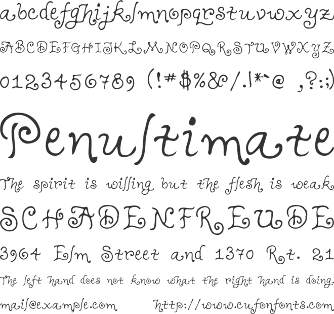 Teenage Girl font preview