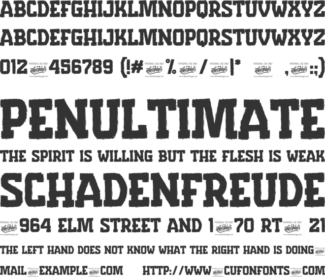 Strikeoff font preview