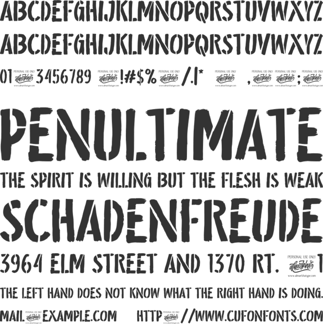 Stencilan font preview