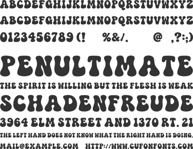 Groovy vintage font preview