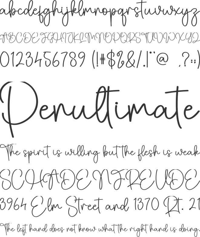 Handsome font preview