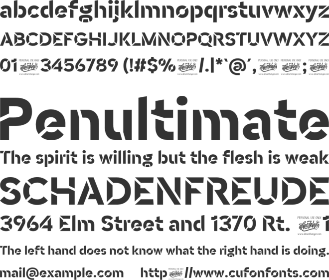 Moveristic font preview