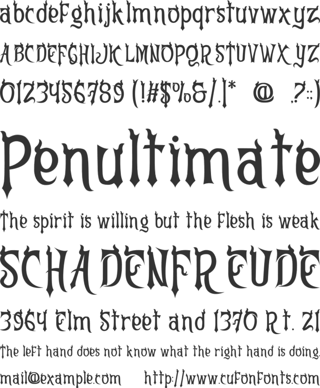 Ruin Themed font preview