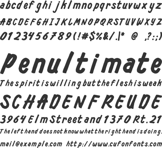 Zoodle Playtime font preview