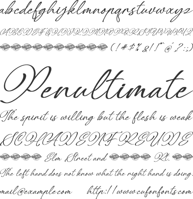 Benthisa font preview