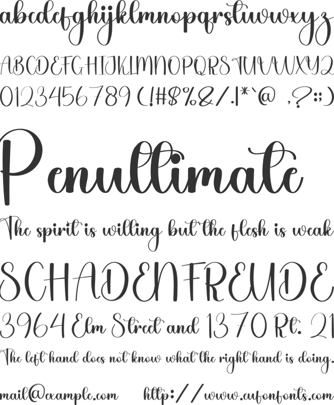 DelightfulBackground font preview