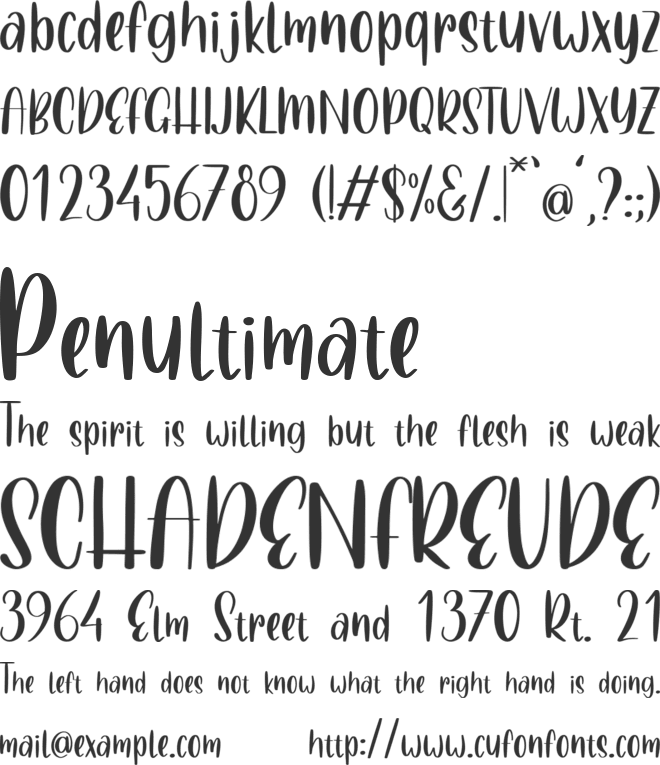 Daily Hand font preview