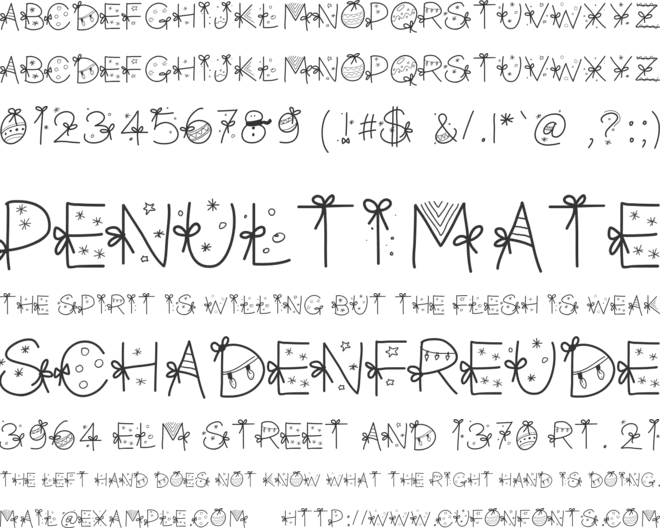 PWChristmasfont font preview
