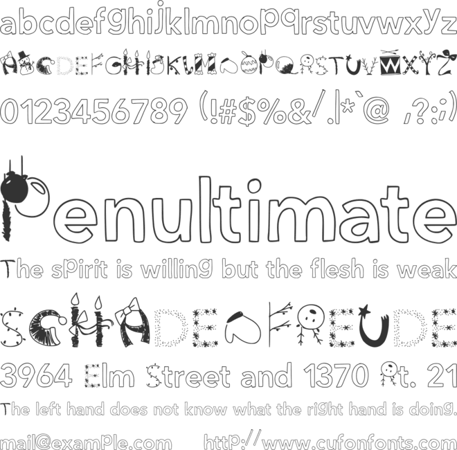 ChristmasgocDani font preview