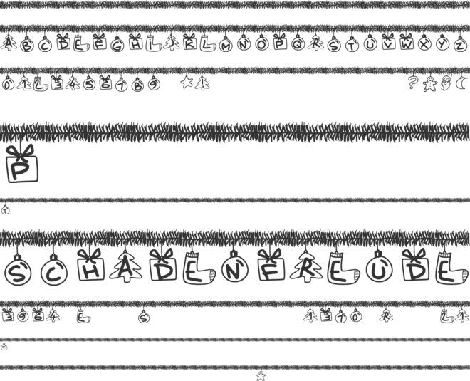 PWChristmasTinsel font preview