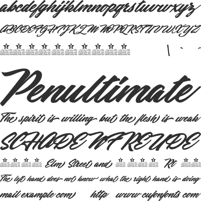 United Forces Personal Use font preview