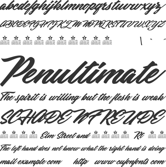 United Forces Personal Use font preview