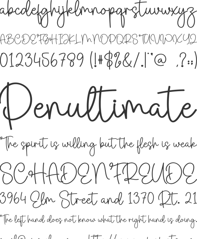 Baby Elephant font preview