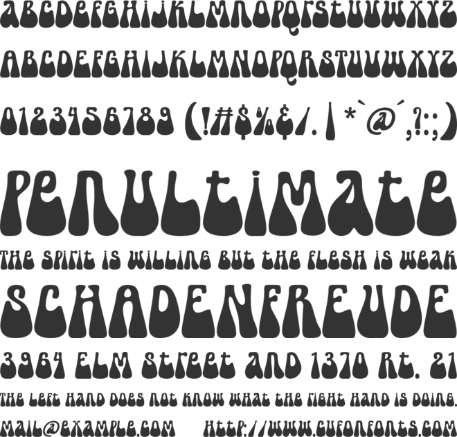 Funky Mirage font preview
