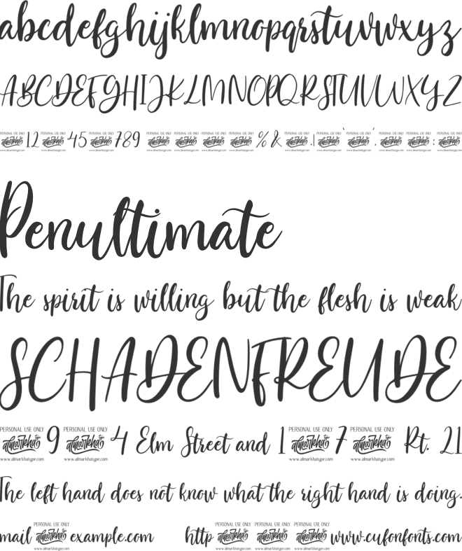 Rosereta font preview