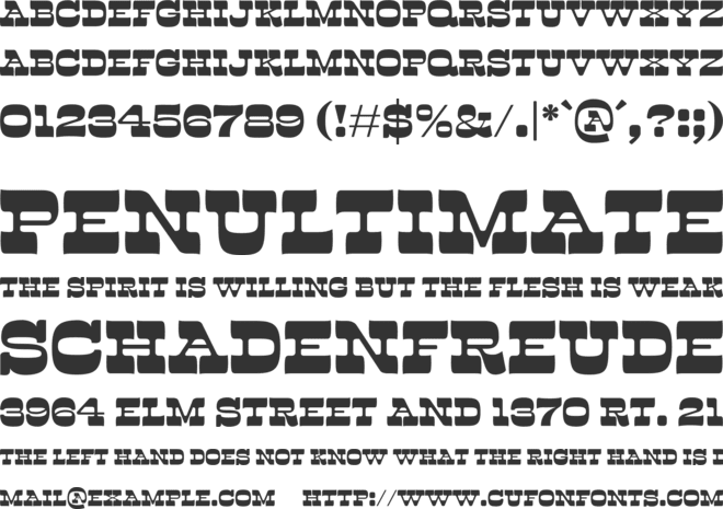 Nackresa font preview
