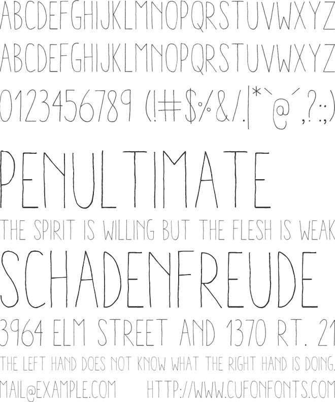 Aracne Condensed Light font preview