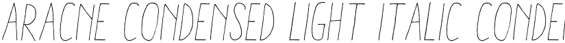 Aracne Condensed Light Italic Condensed Light Italic font