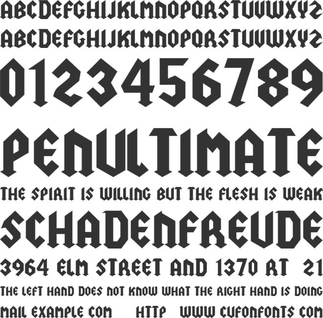 Ashes from autrest font preview
