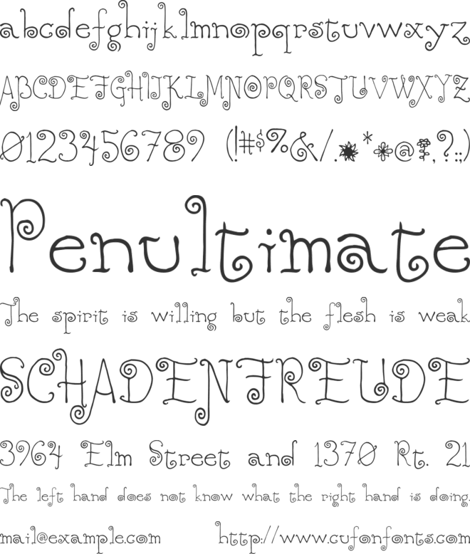 Rebecca font preview