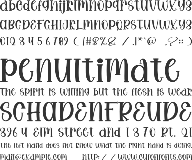 Mother Hearty font preview