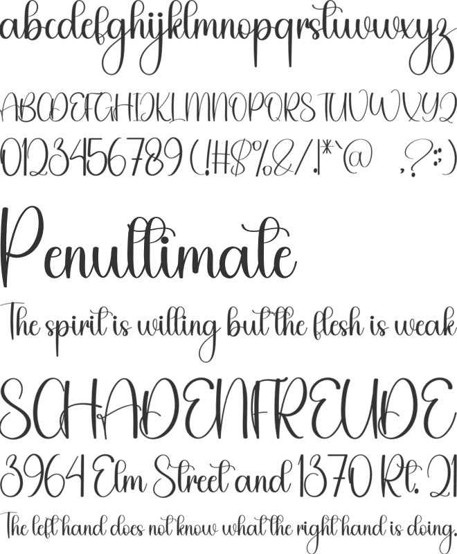 Handmade Embroidery font preview