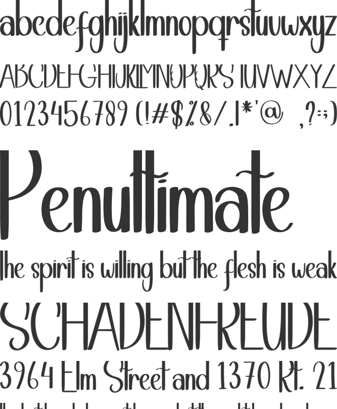 Stay Humble font preview