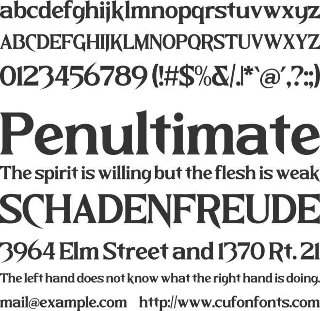 Nighttmer Horizon font preview