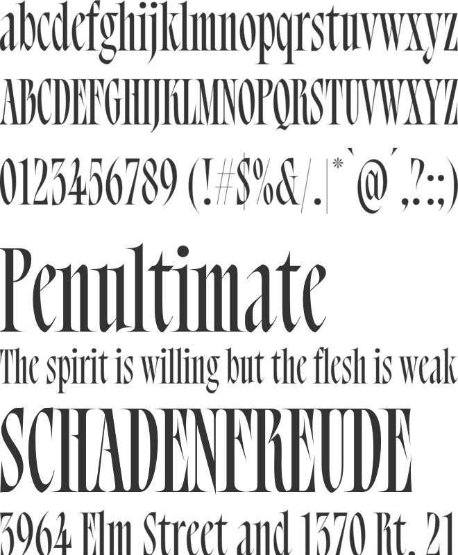 Bersa Serif font preview