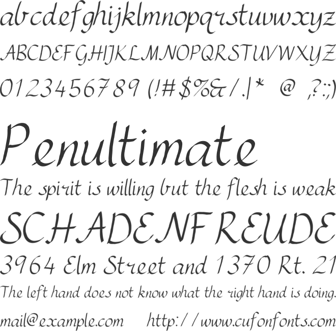 Caligrafia font preview