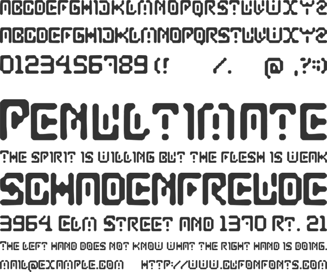 Ghost at the controls font preview