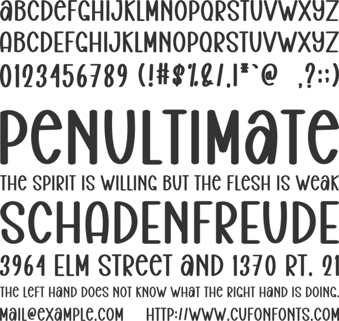 The Bones font preview