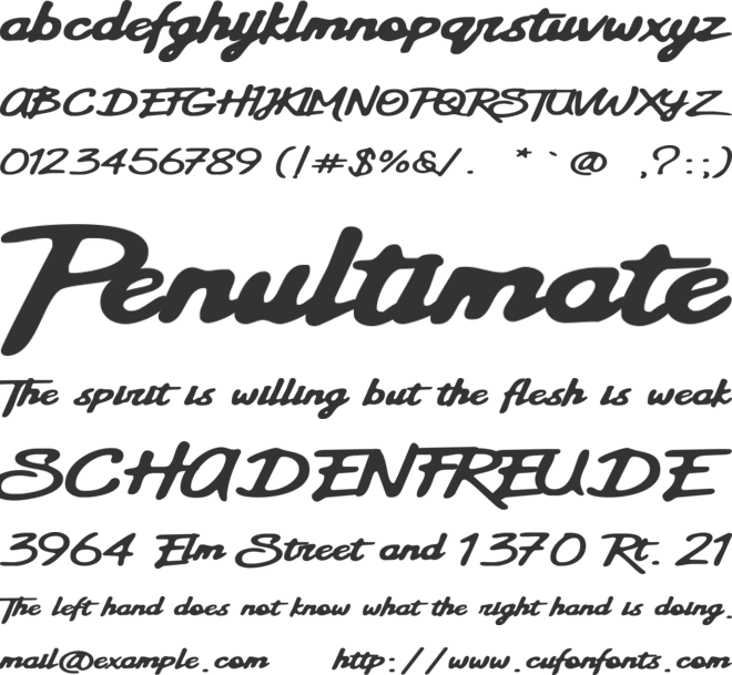 Sweetland font preview