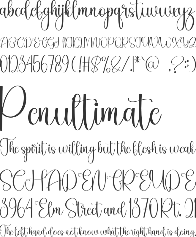 Writing Beautiful font preview