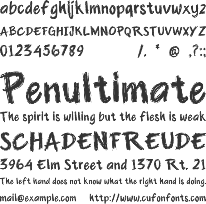 Aleho Scribble Handwritting Scribble Font font preview