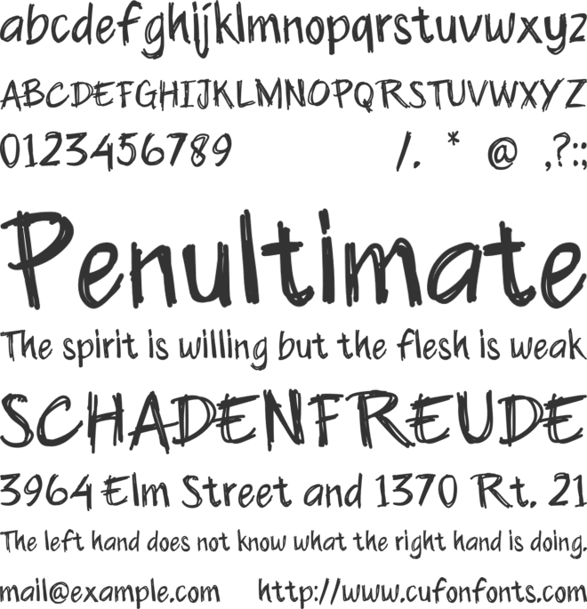 Aleho Scribble font preview