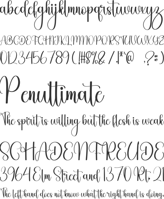 Better Samantha font preview