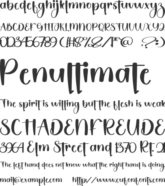 Outside Handmade font preview