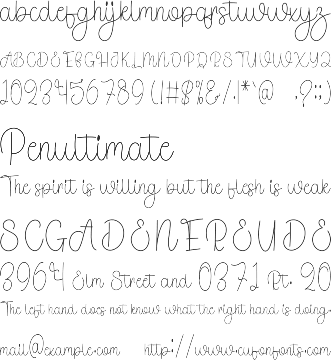 Vanilla Starfruit font preview